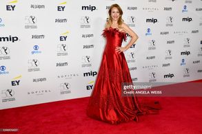 Producer and director Alba Sotorra arrives for the 50th International Emmy Awards at the New York Hilton Hotel in New Yo