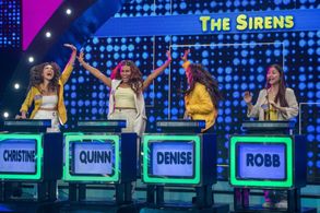 Quinn Carrillo, Christine Bermas, Robb Guinto, and Denise Esteban in Family Feud Philippines (2022)