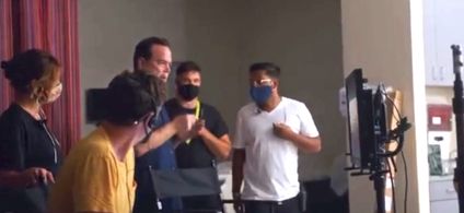 (L-R) Kennady Ritter (Coordinating Producer),Ty McMahan (Script Supervisor),Rick Walker (Director) and Rahul Chakrabor