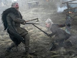 Katheryn Winnick and Kieran O'Reilly in Vikings (2013)