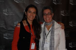 Actress Miriam Balderas with Cristina Kotz Cornejo at Morelia Film Festival