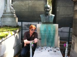 JORDAN BYRNE hands his business card to Monsieur Melies.