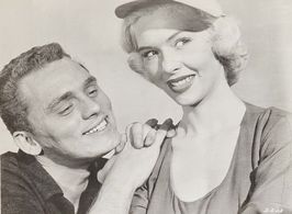 Judy Bamber and Frank Gorshin in Dragstrip Girl (1957)
