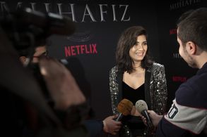 Tuba Büyüküstün at an event for The Protector (2018)