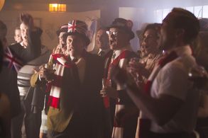 Embeth Davidtz, Jared Harris, and David Hunt in Mad Men (2007)