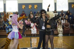 Alisha Boe, Brandon Flynn, and Michele Selene Ang in 13 Reasons Why (2017)