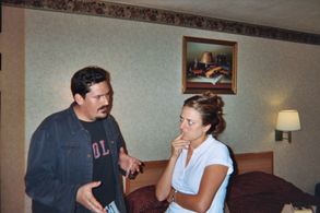 Steve Wright with Annie Mumolo (Bridesmaids) on the set of Shock Therapy TV...the Movie!