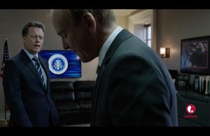 Michael Coady as Andrew Cushing, Head of CIA and Steven Culp as Vice President Dan Melrose in 
