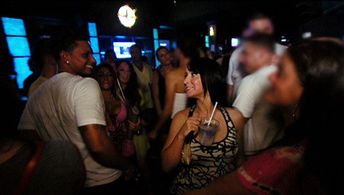 Paul 'Pauly D' DelVecchio, Angelina Pivarnick, and Monica Pinto in Jersey Shore (2009)