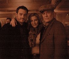 Jeffery Dean, Tatum O'Neal and Tom Berenger on the set of Last Will in Kansas City, MO
