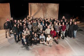 Corinne Conley, Aidan Devine, Jonathan Cherry, Leo Fafard, and Amy Matysio in Wolfcop (2014)