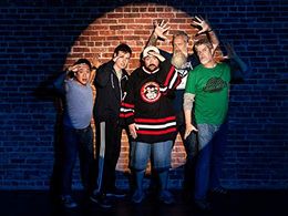 Kevin Smith, Walter Flanagan, Bryan Johnson, Ming Chen, and Mike Zapcic in Comic Book Men (2012)