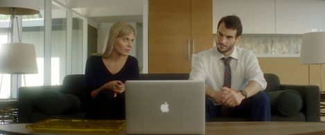 Ryan O'Flanagan and Ksenia Valenti in Love Virtually (2023)