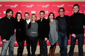 Srdan Golubovic, Srdjan Koljevic, Leon Lucev, Alexander Ris, Lana Matic, and Melina Koljevic at an event for Circles (20