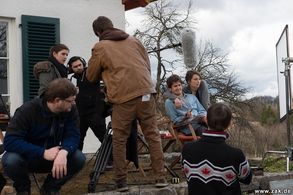 Ryan Caraway and Janina Elkin on set for Interference (2016)