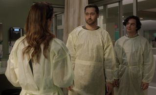 Ryan Eggold, Janet Montgomery, and Paul Skye Lehrman in New Amsterdam (2018)