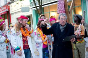 On set with Terry Jones.