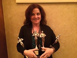 Debra Markowitz at Atlantic City Cinefest. Wins for Best Director of a Fantasy Short for Leaving. Best Actress in a Fant