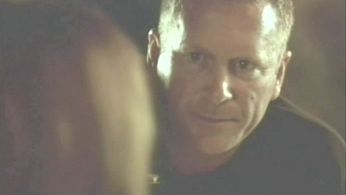 Tony Senzamici as Commander Sikes on the set of Mutants