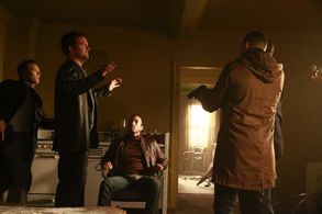 Adam Baldwin, Jon Huertas, and Seamus Dever in Castle (2009)