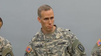 Still of Christopher Spurrier in an industrial video for the United States Army.