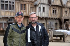 Don Handfield & Richard Rayner on the set of Knightfall