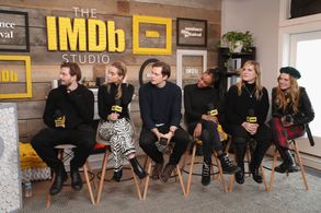 Sam Levinson, Bill Skarsgård, Odessa Young, Suki Waterhouse, Hari Nef, and Abra at an event for Assassination Nation (20