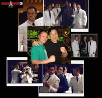 On the set of Rush Hour 3 with Jackie Chan, Chris Tucker, and Hiroyuki Sanada