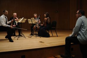 Yaron Zilberman with Mark Ivanir, Philip Seymour Hoffman, Christopher Walken and Catherine Keener (Feb.22.2011)