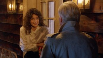 Malcolm McDowell and Madolyn Smith Osborne in The Caller (1987)