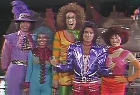Debra Clinger, Louise DuArt, Michael Lembeck, Mickey McMeel, and Bert Sommer in The Krofft Supershow (1976)