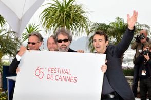 Benoît Delépine, Albert Dupontel, Benoît Poelvoorde, and Gustave Kervern at an event for Not Dead (2012)