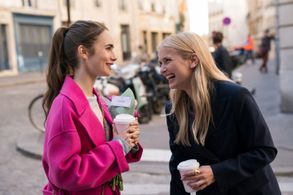 Lily Collins and Camille Razat in Emily in Paris (2020)