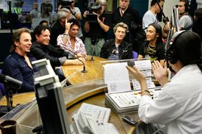 Jonathan Cain, Neal Schon, Ross Valory, Deen Castronovo, Journey, and Arnel Pineda in Independent Lens: Don't Stop Belie