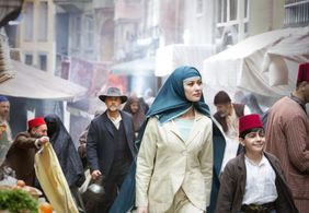 Still shot from The Water Diviner Russell Crowe (left),Olga Kurylenko (center),Dylan Georgiades (right)