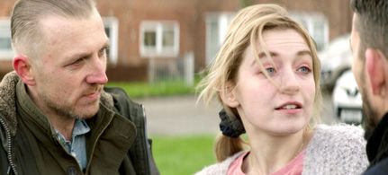 Sarah Bolger, Caolan Byrne, and Packy Lee in A Good Woman Is Hard to Find (2019)