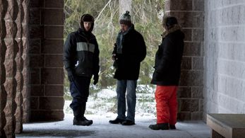Joonas Makkonen, Raimo Hytti and Tero Saikkonen at the filming of 'Renewing Mikael'.