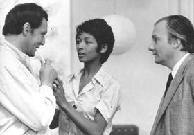 Michel Bouquet, Maurice Ronet, and Cathy Rosier in Last Leap (1970)