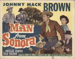 Johnny Mack Brown, Phyllis Coates, Dennis Moore, House Peters Jr., and Lyle Talbot in Man from Sonora (1951)