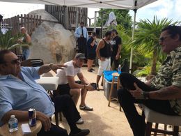 On the set of WELCOME TO ACAPULCO with Paul Sorvino, Michael Madsen, and Zach Rose