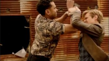 Still of Lucas Till and M. Serrano in MacGyver (2018)