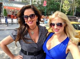 Ashley Blankenship with Lisa Guerrero shooting for Entertainment Tonight 