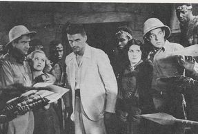 Henry Brandon, Evelyn Brent, Al Bridge, Everett Brown, Raymond Hatton, Betty Jane Rhodes, and Grant Withers in Jungle Ji