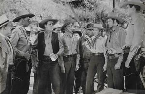 Rod Cameron, Marjorie Clements, Edmund Cobb, Eddie Dew, Terry Frost, Fuzzy Knight, Tex Parker, and Ray Whitley in The Ol