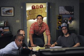 Judah Friedlander, John Lutz, Keith Powell, and Cheyenne Jackson in 30 Rock (2006)