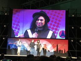 Sean Sprawling on stage at Tokyo Comic Con after the screening of his film Gehenna: Where death lives.