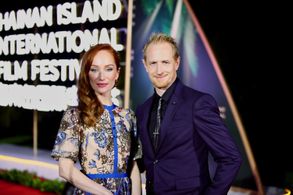 Lotte Verbeek & Darren Darnborough attend the 2nd Hainan International Film Festival Opening Ceremony