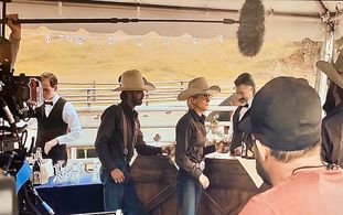 WIth Jen Landon, Ryan BIngham & Denim Richards in the season 5 premiere of YELLOWSTONE