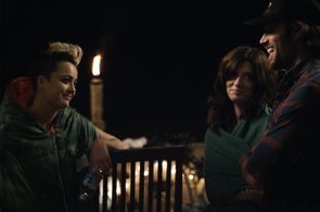 On set of The Morning After