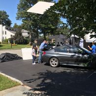 On set filming a commercial on Long Island ny
